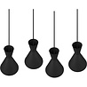 HLW LED Black LED Pendant Lamp Trion Ewomi - 4-light LED lamp with E27 fitting and aluminum