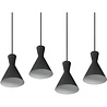 HLW LED Black LED Pendant Lamp Trion Ewomi - 4-light LED lamp with E27 fitting and aluminum