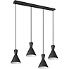 HLW LED Black LED Pendant Lamp Trion Ewomi - 4-light LED lamp with E27 fitting and aluminum