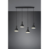 HLW LED Black LED Pendant Lamp Trion Ewomi - 4-light LED lamp with E27 fitting and aluminum