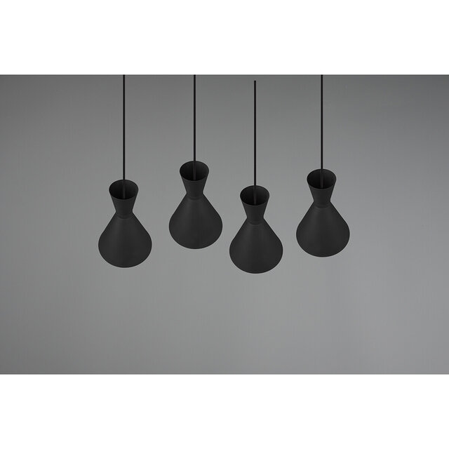 HLW LED Black LED Pendant Lamp Trion Ewomi - 4-light LED lamp with E27 fitting and aluminum
