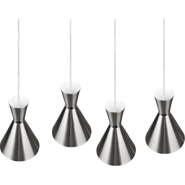 HLW LED LED Hanglamp Trion Ewomi - 4-lichts, Mat Nikkel, Aluminium, E27 Fitting