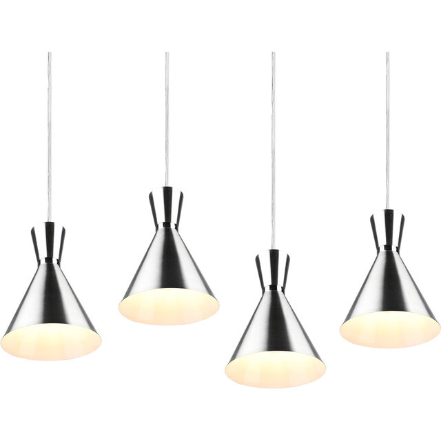 HLW LED LED Pendant Lamp Trion Ewomi - 4-light, Matte Nickel, Aluminum, E27 Fitting