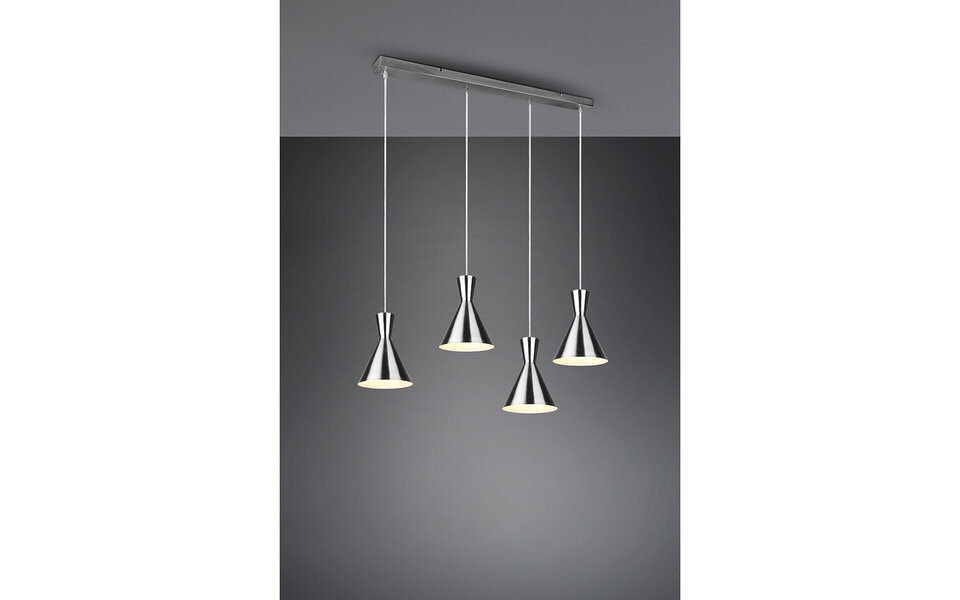 HLW LED LED Pendant Lamp Trion Ewomi - 4-light, Matte Nickel, Aluminum, E27 Fitting