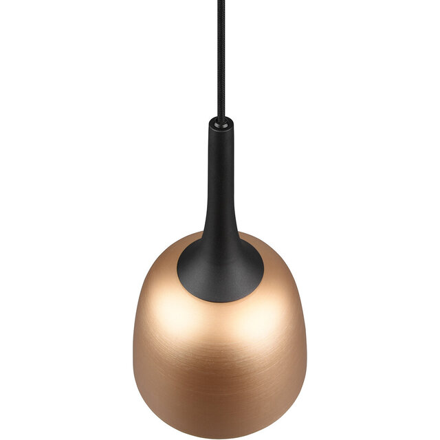 ronde mat gouden LED hanglamp met E27 fitting en modern design, diameter 20 cm, 40W vermogen