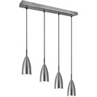 HLW LED LED Pendant Lamp Farona - 4-light Pendant Lighting with Matte Nickel & E14 fitting