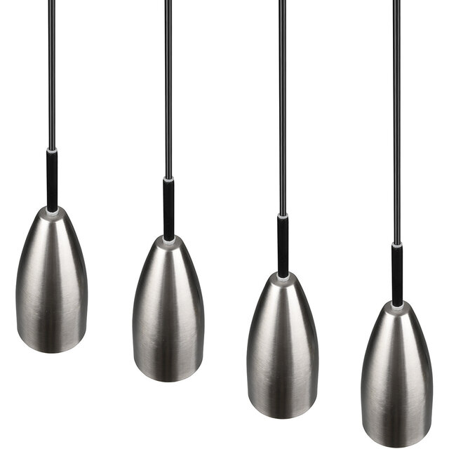HLW LED LED Hanglamp Farona - 4-lichts Hangverlichting met Mat Nikkel & E14 fitting HLW LED LED Hanglamp Farona - 4-lichts Hangverlichting met Mat Nikkel & E14 fitting