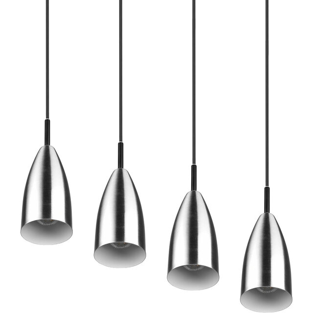 HLW LED LED Pendant Lamp Farona - 4-light Pendant Lighting with Matte Nickel & E14 fitting