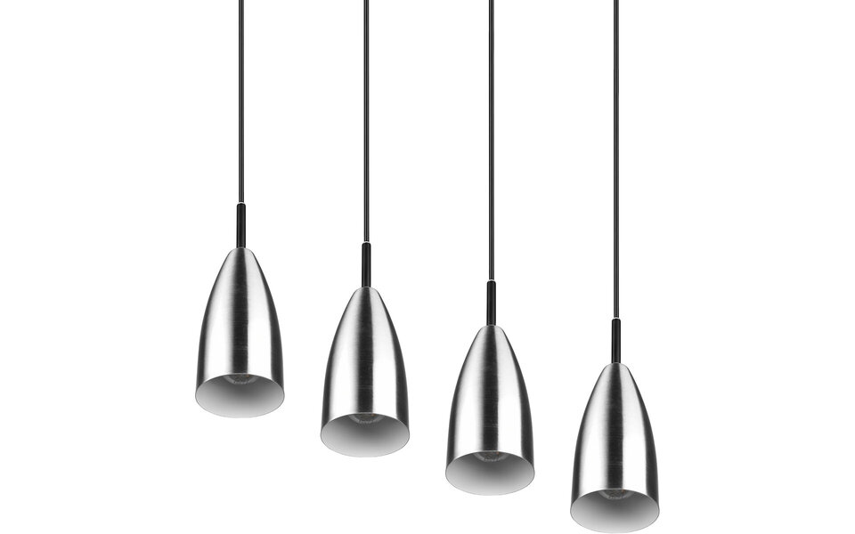 HLW LED LED Pendant Lamp Farona - 4-light Pendant Lighting with Matte Nickel & E14 fitting