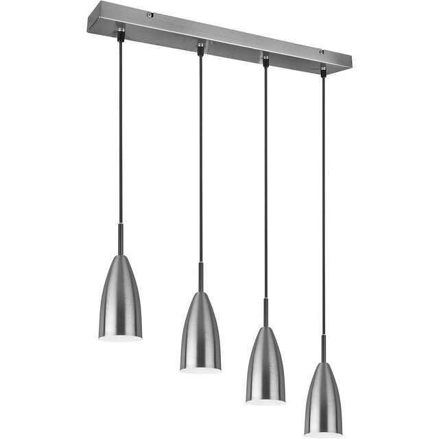 HLW LED LED Hanglamp Farona - 4-lichts Hangverlichting met Mat Nikkel & E14 fitting HLW LED LED Hanglamp Farona - 4-lichts Hangverlichting met Mat Nikkel & E14 fitting