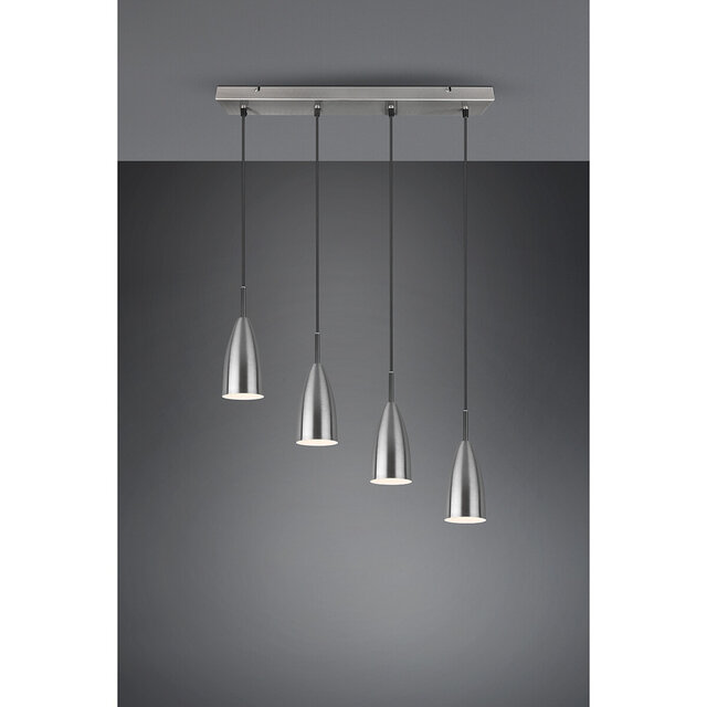 HLW LED LED Hanglamp Farona - 4-lichts Hangverlichting met Mat Nikkel & E14 fitting HLW LED LED Hanglamp Farona - 4-lichts Hangverlichting met Mat Nikkel & E14 fitting