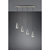 HLW LED LED Pendant Lamp Farona - 4-light Pendant Lighting with Matte Nickel & E14 fitting