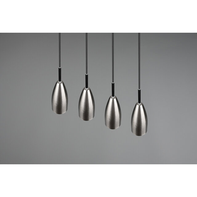HLW LED LED Pendant Lamp Farona - 4-light Pendant Lighting with Matte Nickel & E14 fitting