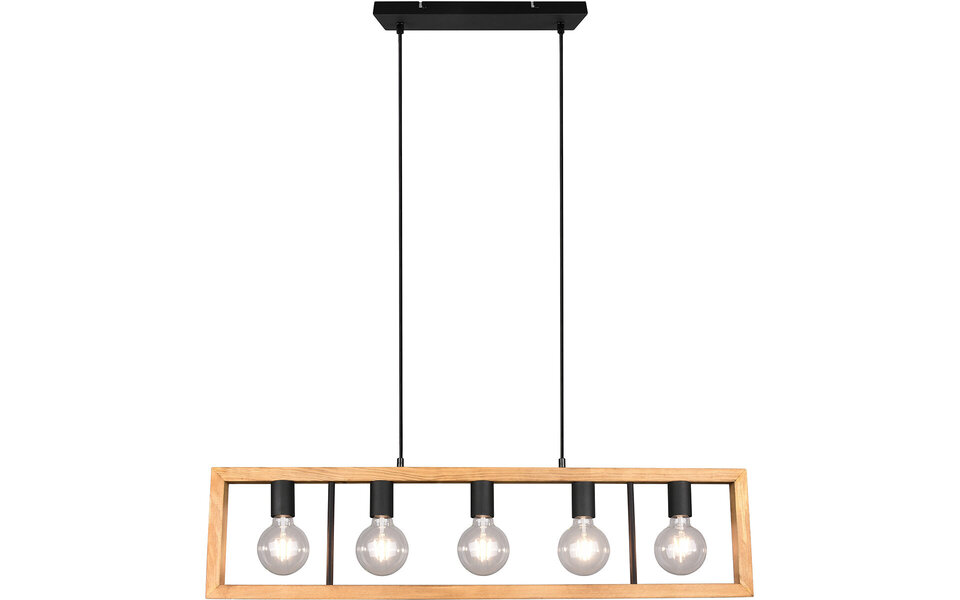 HLW LED LED Hanglamp - Zwarte LED Hanglamp Trion Aplon, 4-lichts Aluminium, In hoogte verstelbaar