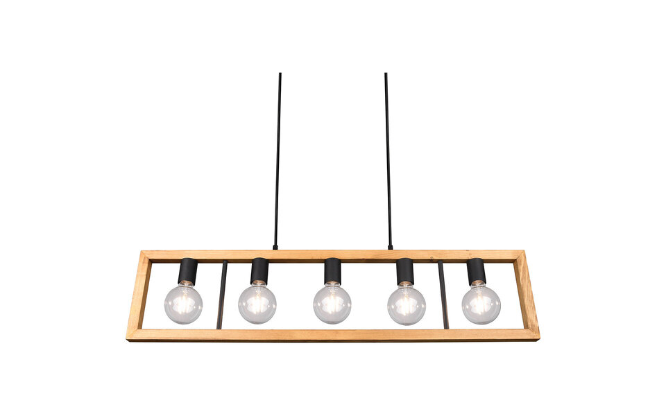 HLW LED LED Hanglamp - Zwarte LED Hanglamp Trion Aplon, 4-lichts Aluminium, In hoogte verstelbaar