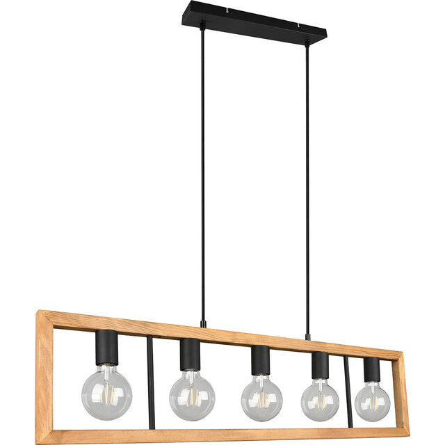 HLW LED LED Hanglamp - Zwarte LED Hanglamp Trion Aplon, 4-lichts Aluminium, In hoogte verstelbaar