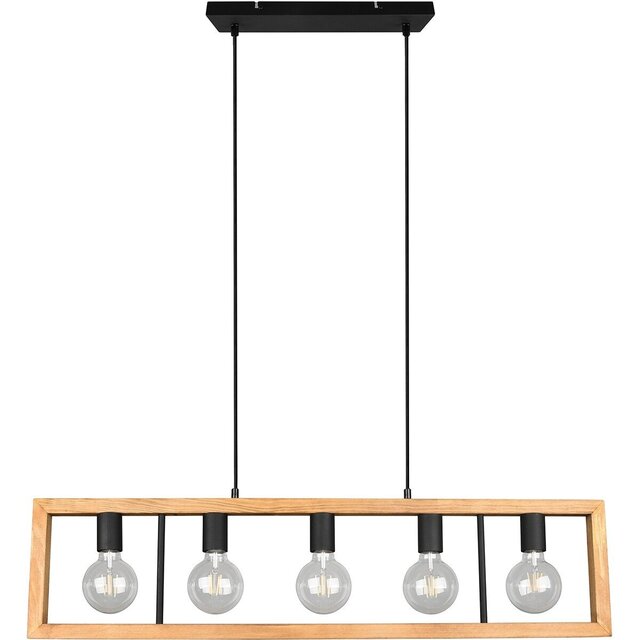 HLW LED LED Hanglamp - Zwarte LED Hanglamp Trion Aplon, 4-lichts Aluminium, In hoogte verstelbaar