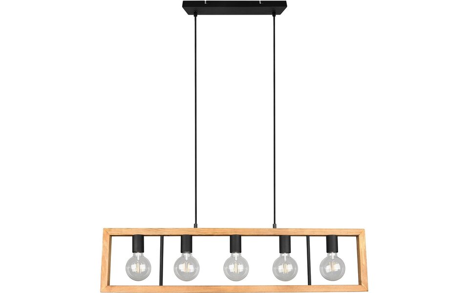 HLW LED LED Hanglamp - Zwarte LED Hanglamp Trion Aplon, 4-lichts Aluminium, In hoogte verstelbaar