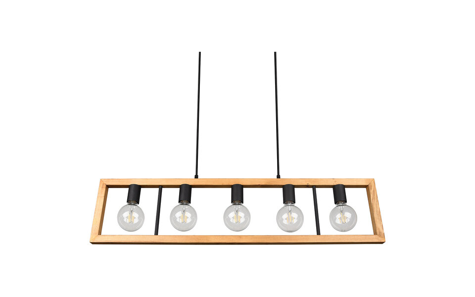 HLW LED LED Hanglamp - Zwarte LED Hanglamp Trion Aplon, 4-lichts Aluminium, In hoogte verstelbaar