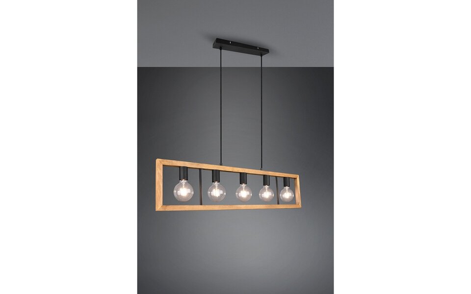 HLW LED LED Hanglamp - Zwarte LED Hanglamp Trion Aplon, 4-lichts Aluminium, In hoogte verstelbaar