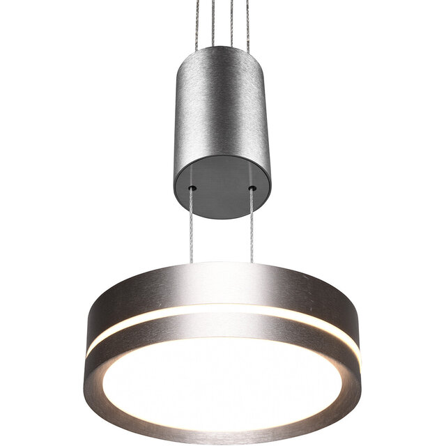 Moderne dimbare hanglamp in nikkelkleur met warm wit licht en 7.2W LED vermogen
