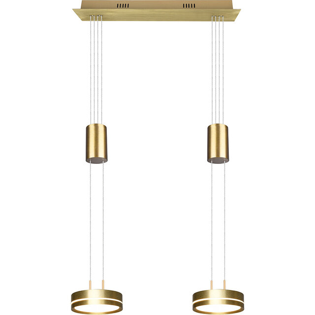 Dimbare moderne hanglamp in wit en goud met warm wit licht en 7.2W LED vermogen