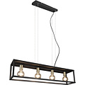 Black LED Pendant Lamp Trion Kandin - 4-light, Matte Black Aluminum, E27 Fitting