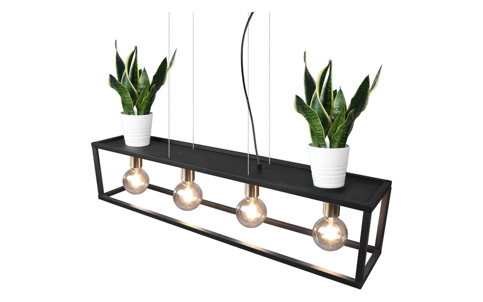 HLW LED Black LED Pendant Lamp Trion Kandin - 4-light, Matte Black Aluminum, E27 Fitting