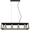 HLW LED Black LED Pendant Lamp Trion Kandin - 4-light, Matte Black Aluminum, E27 Fitting