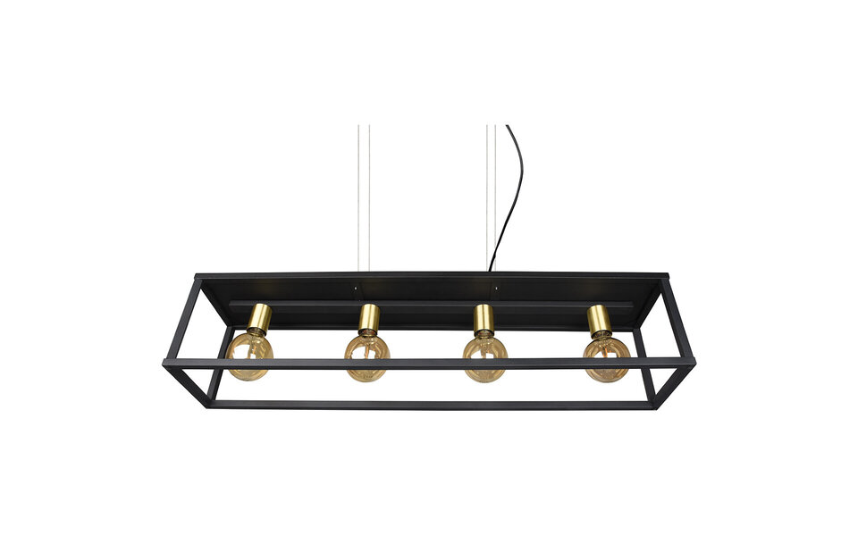 HLW LED Black LED Pendant Lamp Trion Kandin - 4-light, Matte Black Aluminum, E27 Fitting