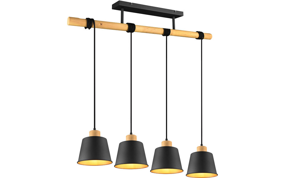 HLW LED Black LED Pendant Lamp Trion Hittal - 4-light, E27 fitting, Matte Black Aluminum HLW LED Black LED Pendant Lamp Trion Hittal - 4-light, E27 fitting, Matte Black Aluminum