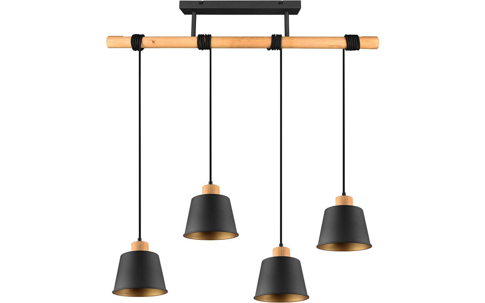 HLW LED Black LED Pendant Lamp Trion Hittal - 4-light, E27 fitting, Matte Black Aluminum HLW LED Black LED Pendant Lamp Trion Hittal - 4-light, E27 fitting, Matte Black Aluminum