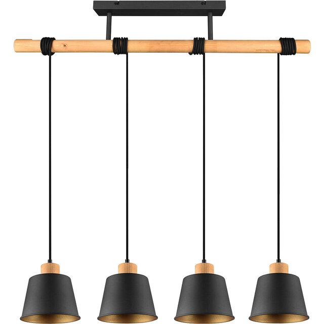 HLW LED Black LED Pendant Lamp Trion Hittal - 4-light, E27 fitting, Matte Black Aluminum HLW LED Black LED Pendant Lamp Trion Hittal - 4-light, E27 fitting, Matte Black Aluminum