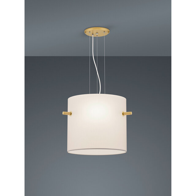 moderne mat gouden LED hanglamp met 3 lichtpunten en E27 fitting, 60W vermogen