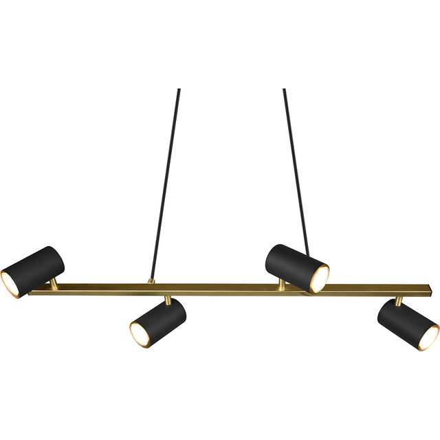 HLW LED Zwarte & Gouden LED Hanglamp Trion Milona - 4-lichts LED lamp met GU10 fitting