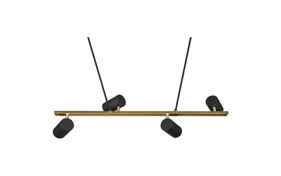 HLW LED Black & Gold LED Pendant Lamp Trion Milona - 4-light LED lamp with GU10 fitting