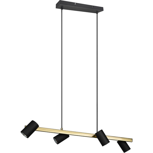 HLW LED Zwarte & Gouden LED Hanglamp Trion Milona - 4-lichts LED lamp met GU10 fitting HLW LED Zwarte & Gouden LED Hanglamp Trion Milona - 4-lichts LED lamp met GU10 fitting