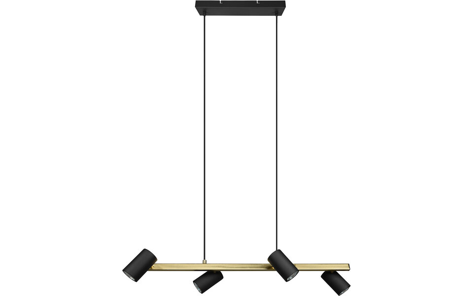 HLW LED Zwarte & Gouden LED Hanglamp Trion Milona - 4-lichts LED lamp met GU10 fitting
