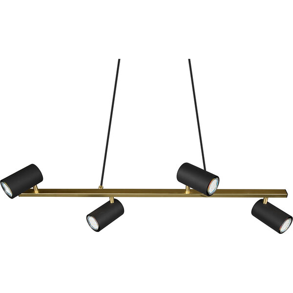 HLW LED Zwarte & Gouden LED Hanglamp Trion Milona - 4-lichts LED lamp met GU10 fitting HLW LED Zwarte & Gouden LED Hanglamp Trion Milona - 4-lichts LED lamp met GU10 fitting