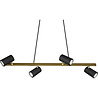 HLW LED Black & Gold LED Pendant Lamp Trion Milona - 4-light LED lamp with GU10 fitting