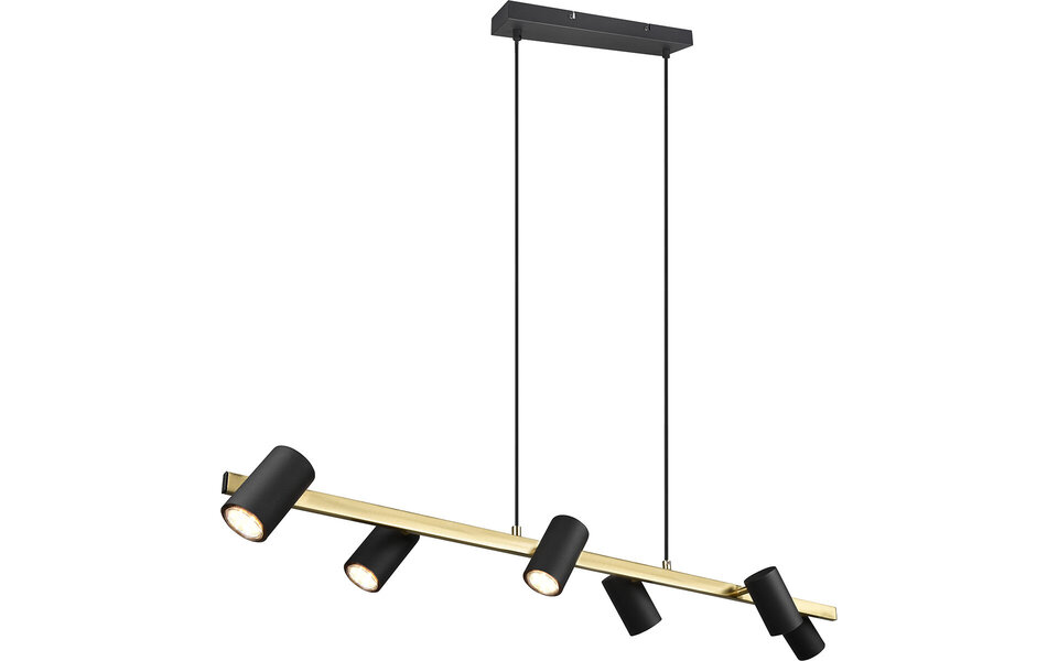 HLW LED Zwarte & Gouden LED Hanglamp Trion Milona - 6-lichts, GU10 fitting, aluminium