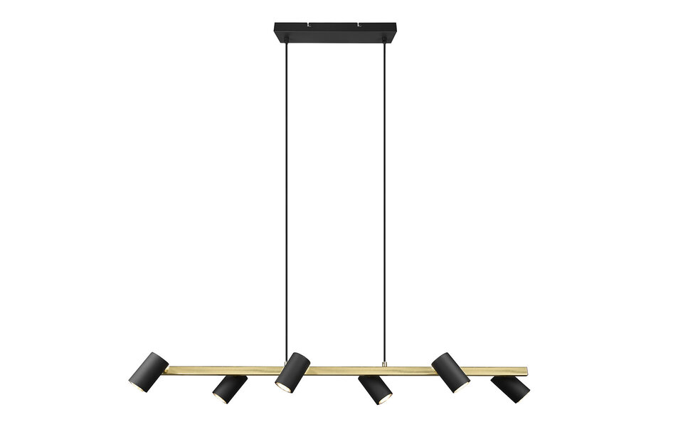 HLW LED Black & Gold LED Pendant Lamp Trion Milona - 6-light, GU10 fitting, aluminum HLW LED Black & Gold LED Pendant Lamp Trion Milona - 6-light, GU10 fitting, aluminum