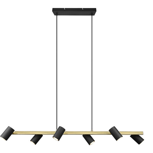 HLW LED Zwarte & Gouden LED Hanglamp Trion Milona - 6-lichts, GU10 fitting, aluminium HLW LED Zwarte & Gouden LED Hanglamp Trion Milona - 6-lichts, GU10 fitting, aluminium