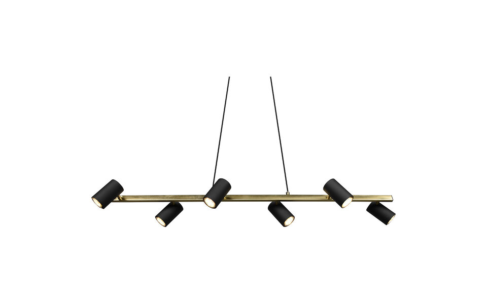 HLW LED Black & Gold LED Pendant Lamp Trion Milona - 6-light, GU10 fitting, aluminum HLW LED Black & Gold LED Pendant Lamp Trion Milona - 6-light, GU10 fitting, aluminum