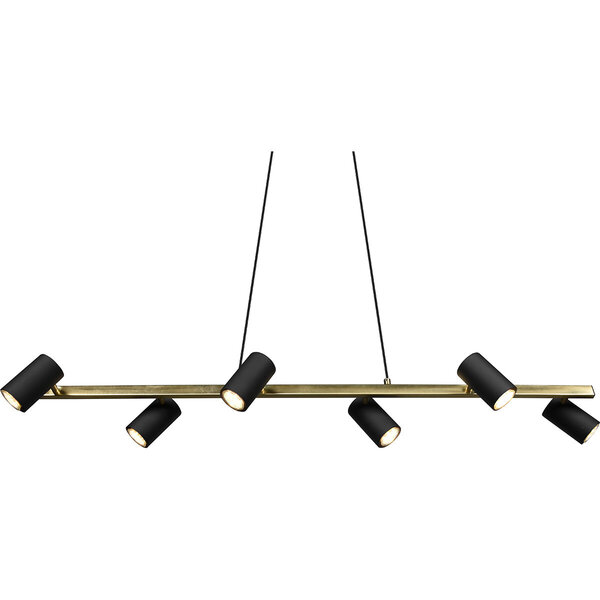 HLW LED Zwarte & Gouden LED Hanglamp Trion Milona - 6-lichts, GU10 fitting, aluminium HLW LED Zwarte & Gouden LED Hanglamp Trion Milona - 6-lichts, GU10 fitting, aluminium