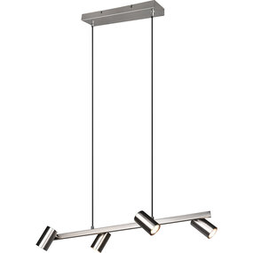 LED Hanglamp Trion Milona - 4-lichts Mat Nikkel Aluminium LED Hanglamp Trion Milona - 4-lichts Mat Nikkel Aluminium