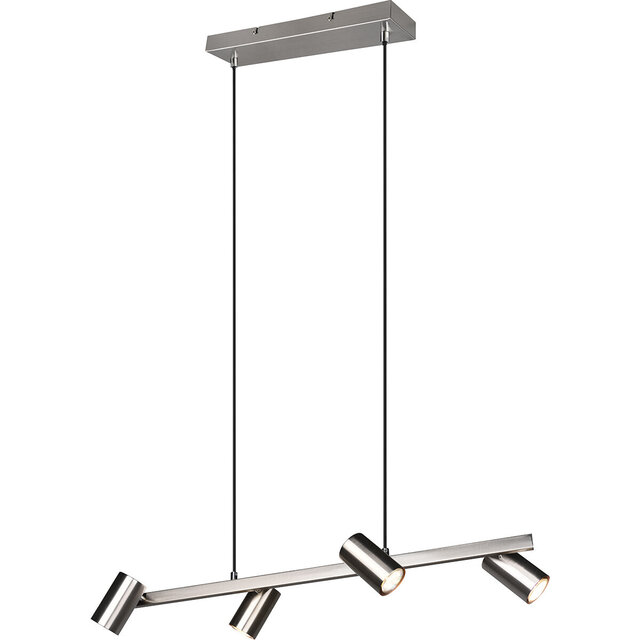 LED Hanglamp Trion Milona - 4-lichts Mat Nikkel Aluminium Verlichting per ruimte LED Hanglamp Trion Milona - 4-lichts Mat Nikkel Aluminium Verlichting per ruimte