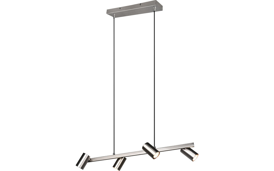 HLW LED LED Hanglamp Trion Milona - 4-lichts Rond Mat Nikkel Aluminium met GU10 Fitting