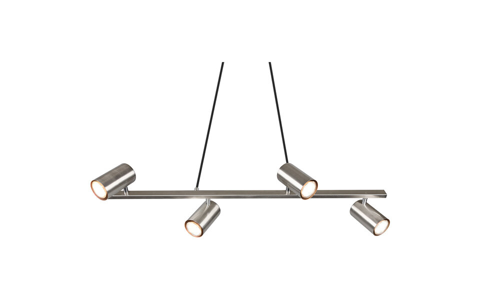 HLW LED LED Hanglamp Trion Milona - 4-lichts Rond Mat Nikkel Aluminium met GU10 Fitting