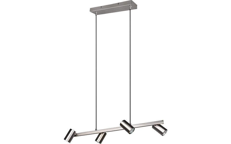 HLW LED LED Hanglamp Trion Milona - 4-lichts Rond Mat Nikkel Aluminium met GU10 Fitting